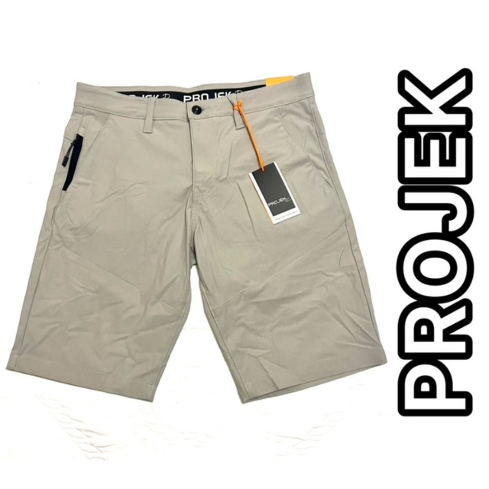 NWT PROTEK STRETCH GREY SHORTS SIZE 32